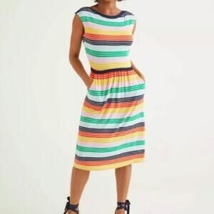 BODEN Eleanor Rainbow Striped Dress 14R